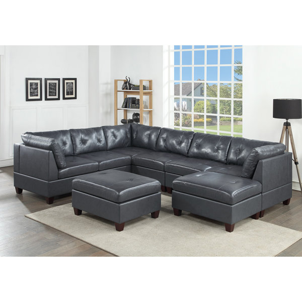 8 piece leather store sectional sofa